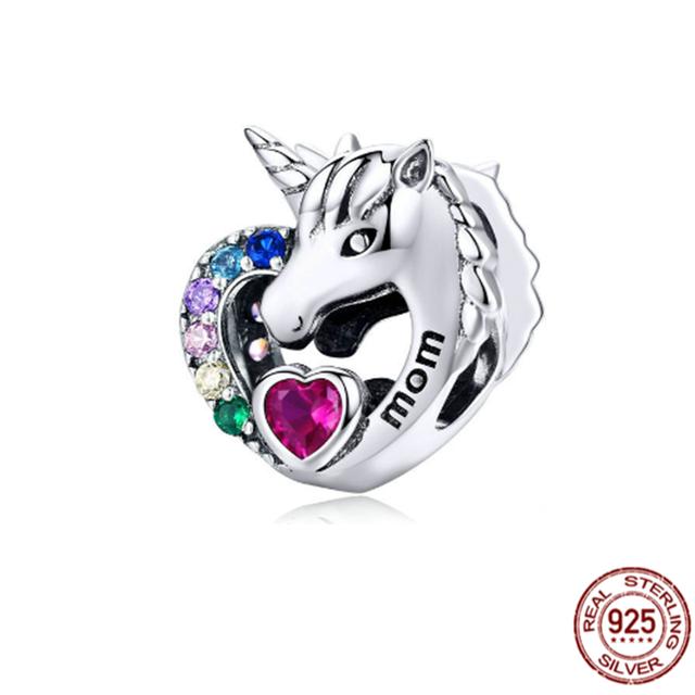 Auténtica Plata de Ley 925 Te Amo Mamá Corazón Abalorio Apto Pulsera Brazalete Dulce Moda Joyería Fina Regalo Para Mujeres
