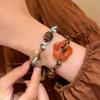 New Chinese Retro Flower Woven Rope Bracelet Women'S Niche Fashion Design High-End Sense Versatile Jewelry Accessories