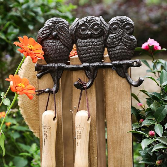 Owl Hook Cast Iron Rust-Proof Vintage Style Wall Art French Country Hanging Hook