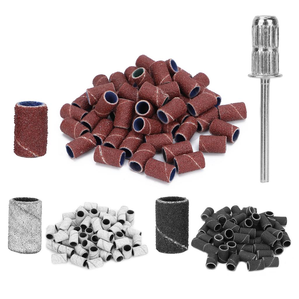 210pcs Professional Manicure Pedicure Sanding Bands Nail Drill Bits 80# 120# 180# Grit