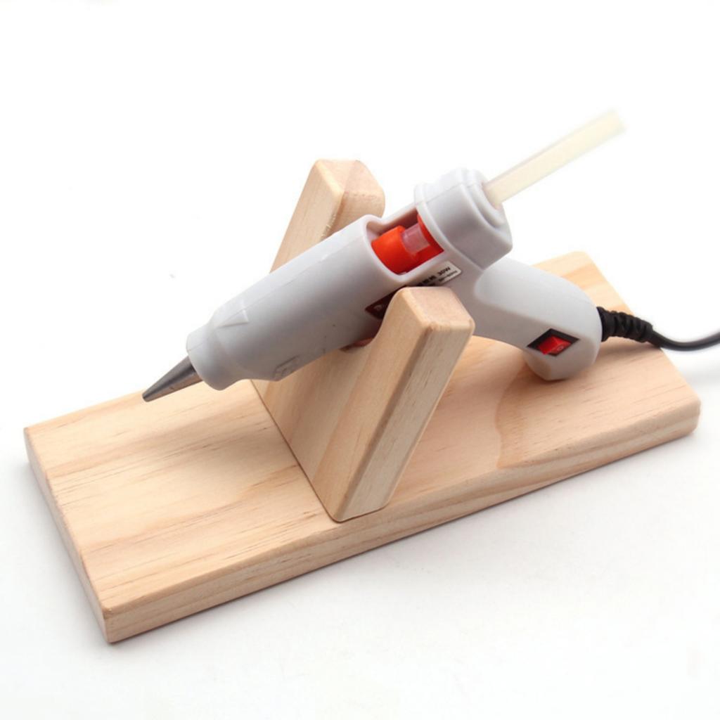 Hot Glue Gun Holder Glue Gun Stand Tools Storage Holder Bracket 20x8cm Wood Hot Glue Machine Base Craft Room Organizer