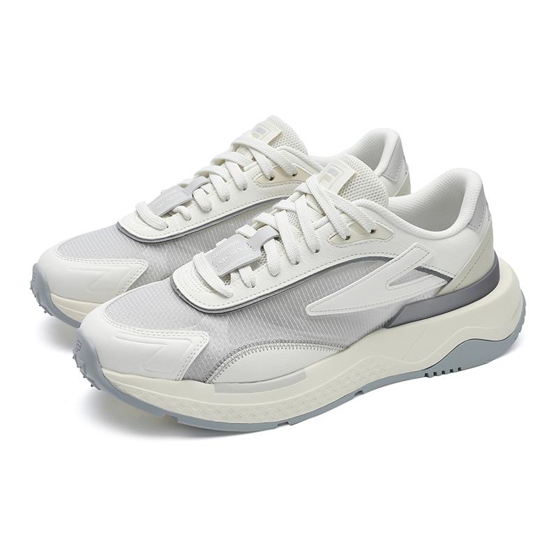 New FILA PIONIERE Pioneer Abrasion Resistant, Breathable, Lightweight Low Top Training Shoes Men's White Gray F12M521108FWB