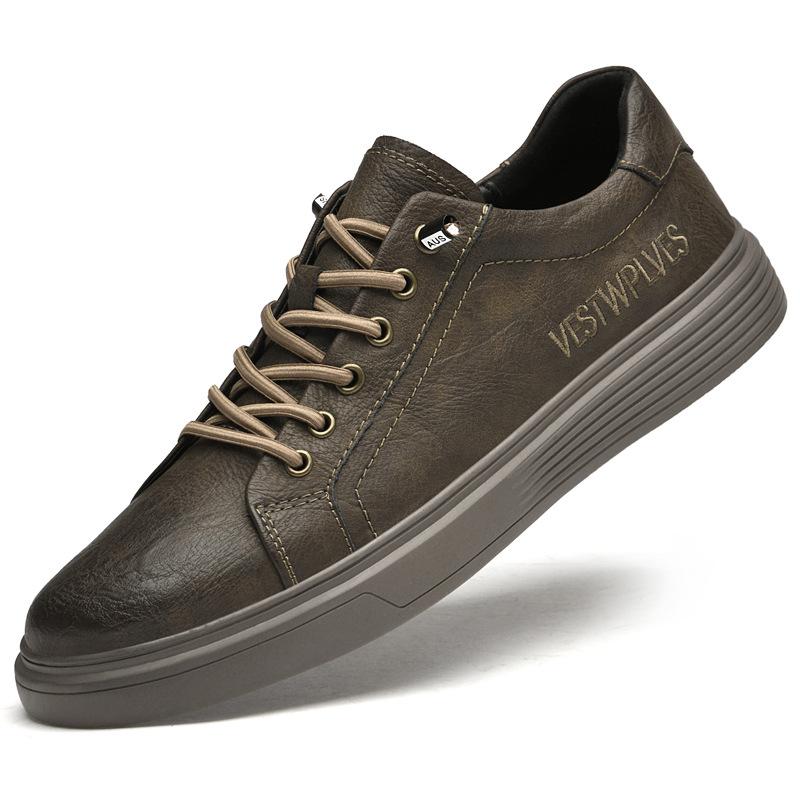

Men s shoes breathable little white shoes lightweight trendy sports shoes soft-soled casual board shoes 46 хакі