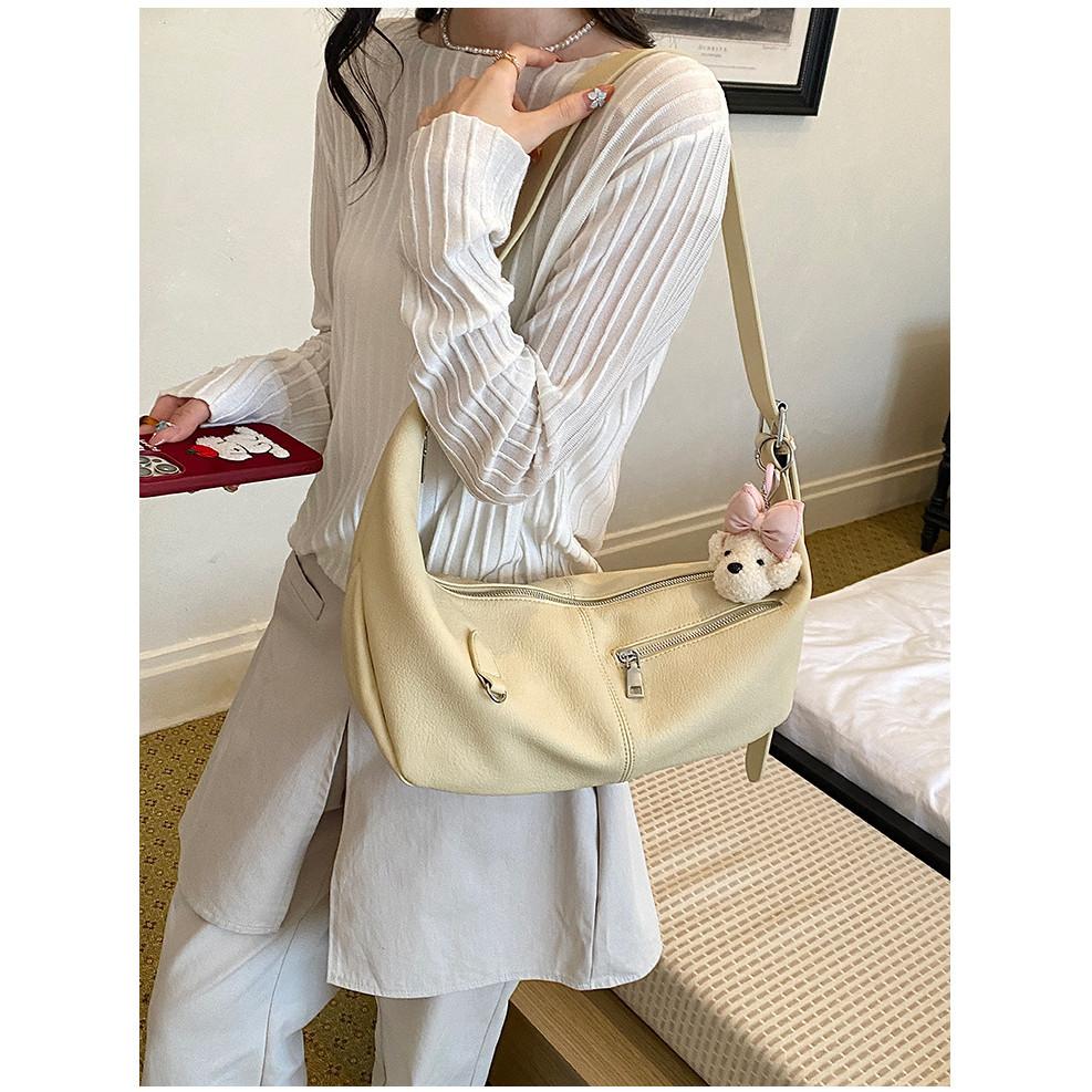 IELGY Simple Style Large-Capacity Tote Bag All-Match Commuter Shoulder Messenger Bag Casual