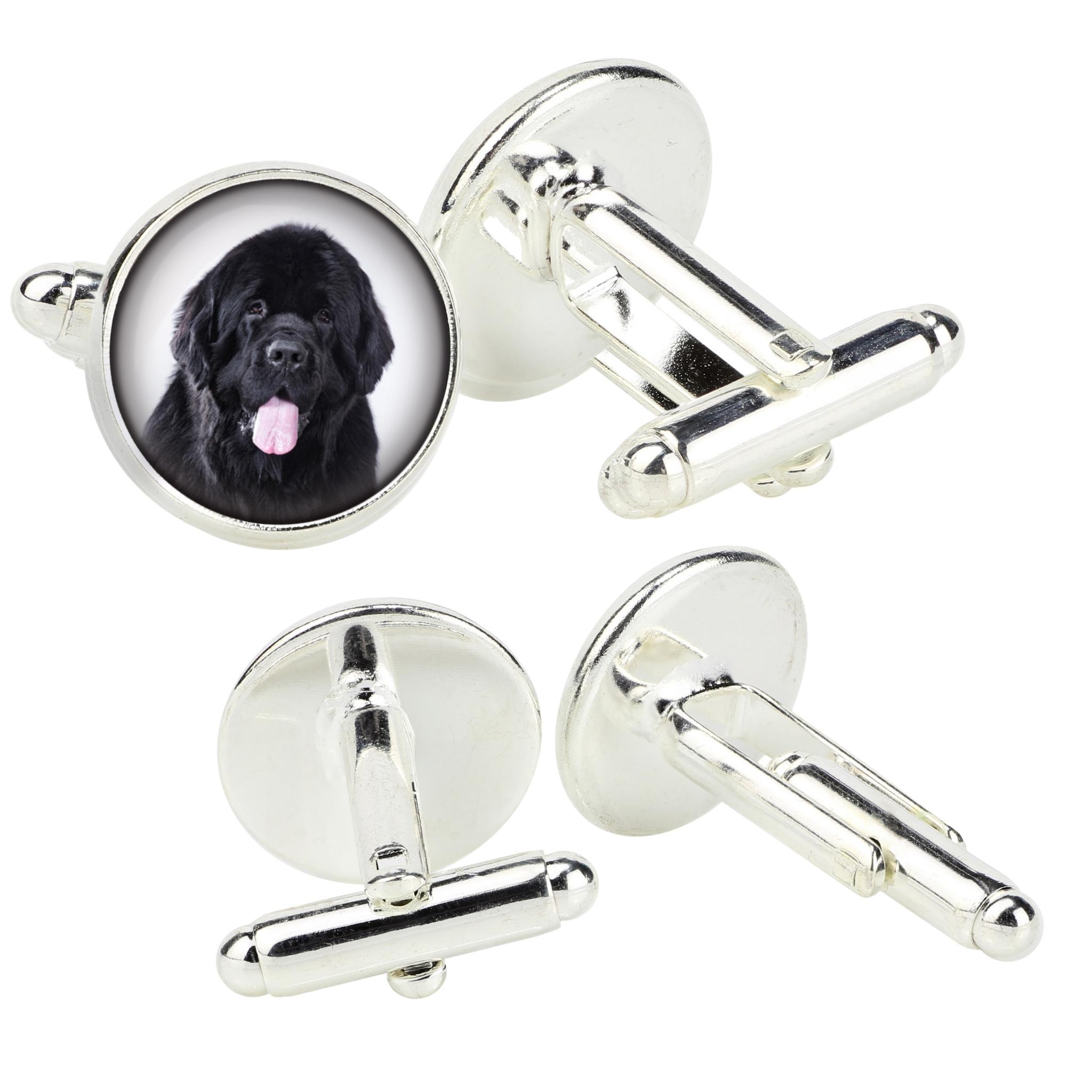 

Newfoundland, Newfs, Newfies - cufflinks in a box, handmade jewelry, product of the Art-Dog brand срібний