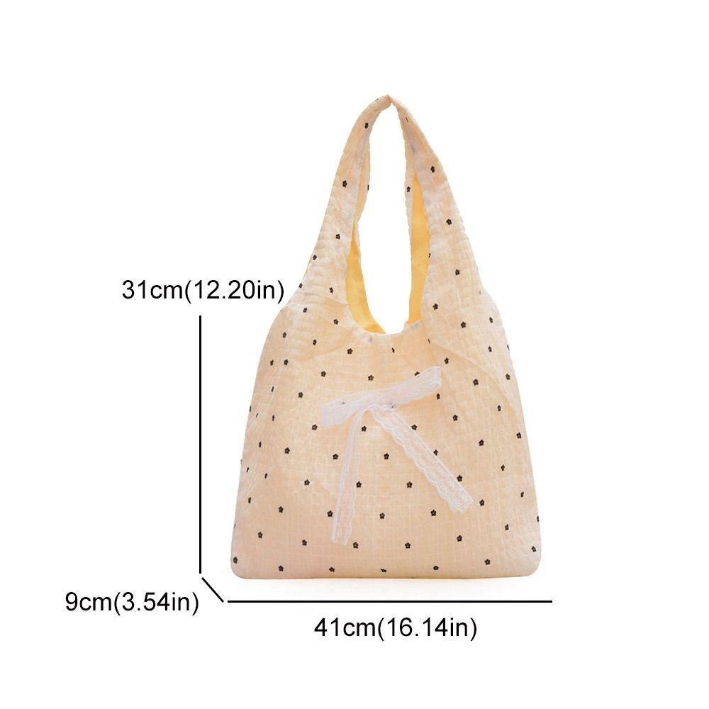 New Design Polka Dot Tote Bag Korean Women's Handbags Trendy Bow Lace Shoulder Bag  Ladies