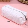 1Pcs Large Capacity Pencil Pouch Pink Small Floral Pencil Case Handheld Pen Bag Cosmetic Portable Gift For Office School Teen