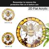 Acrylic Honey Bee with Flowers Suncatcher, Stained Glass Effect Window Hanging Ornament for Nature & Bee Lover Gifts
