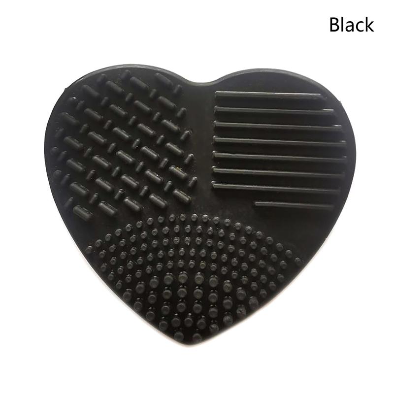 Heart Shaped Makeup Foundation Brush Handheld Cleaner Silicone Cleaning Mat Cosmetic Tool Portable Travel Dormitory Home Gift