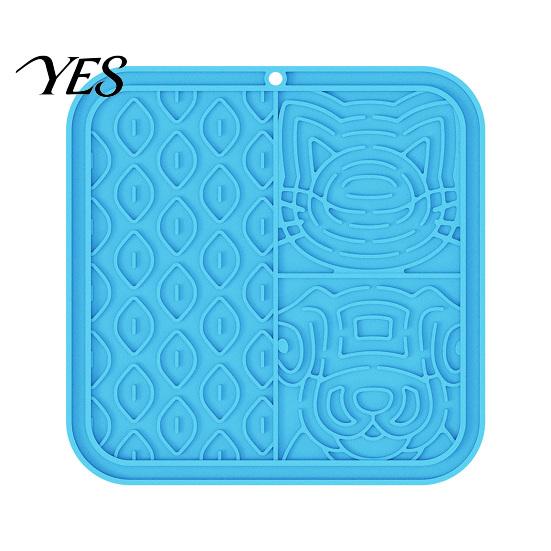 Pet Feeding Slow Down Mat Food with Suction Cups, Four-Zone Tray for Cup Eating Anxiety Relief, Non-Slip Silicone Lick Dogs And Cats Bite-resistant