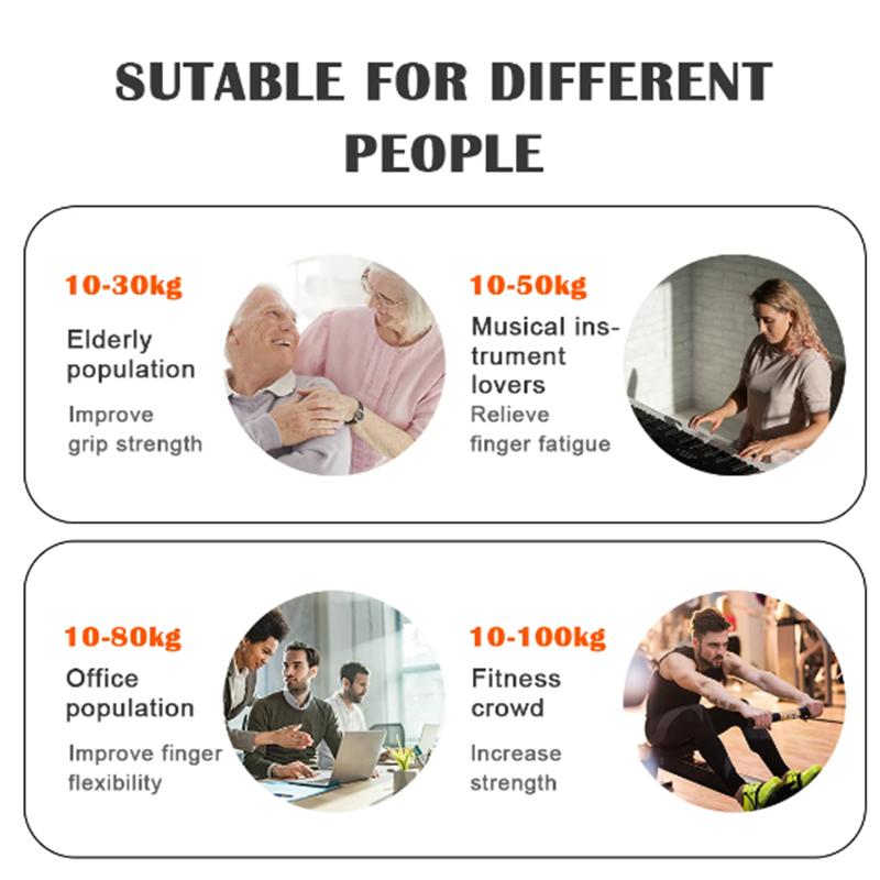5-100 kg Síla úchopu Gym Posilovač zápěstí Posilovač rukou Nastavitelná regenerace svalů Fitness Posilování rukou