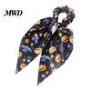 Large Intestine Ring Hair Tie Halloween Ties for Women Girls, Spooky Spider Web Skeleton Bat Skin-friendly Elastics Pumpkin Scrunchies, Pleated Ties,
