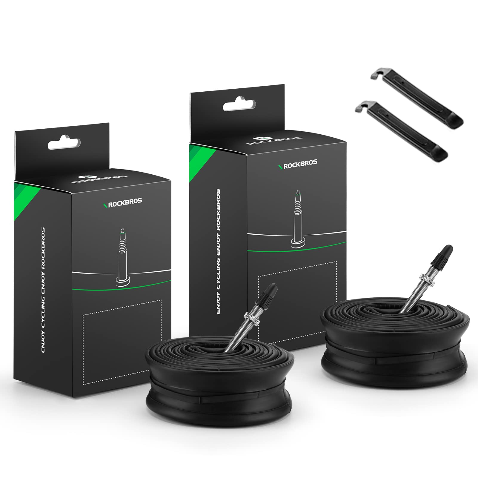 

Набор велосипедных камер ROCKBROS x с ниппелем Presta Включает две шины для шоссейных велосипедов [700 23/25C] Клапан, 48 мм, Легкий, Монтажные лопатки,
