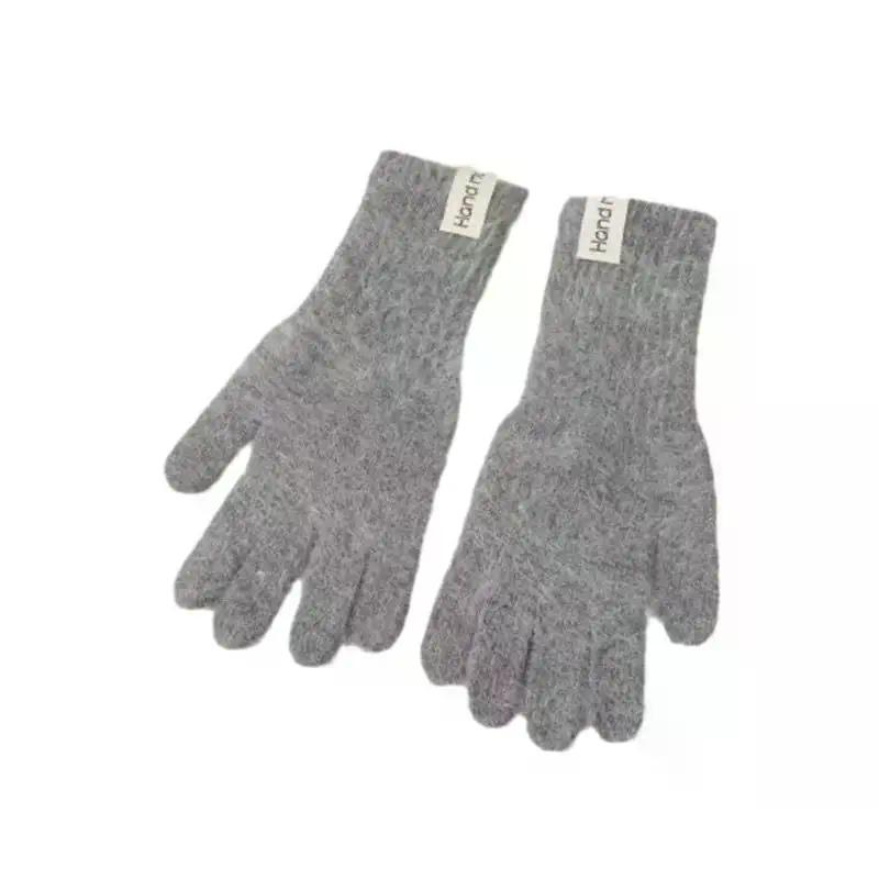 Winter Solid Color Knitted Gloves Full Fingered Stretchy Warm Gloves For Cold Weather Girls Men Women And Teens Winter Mittens