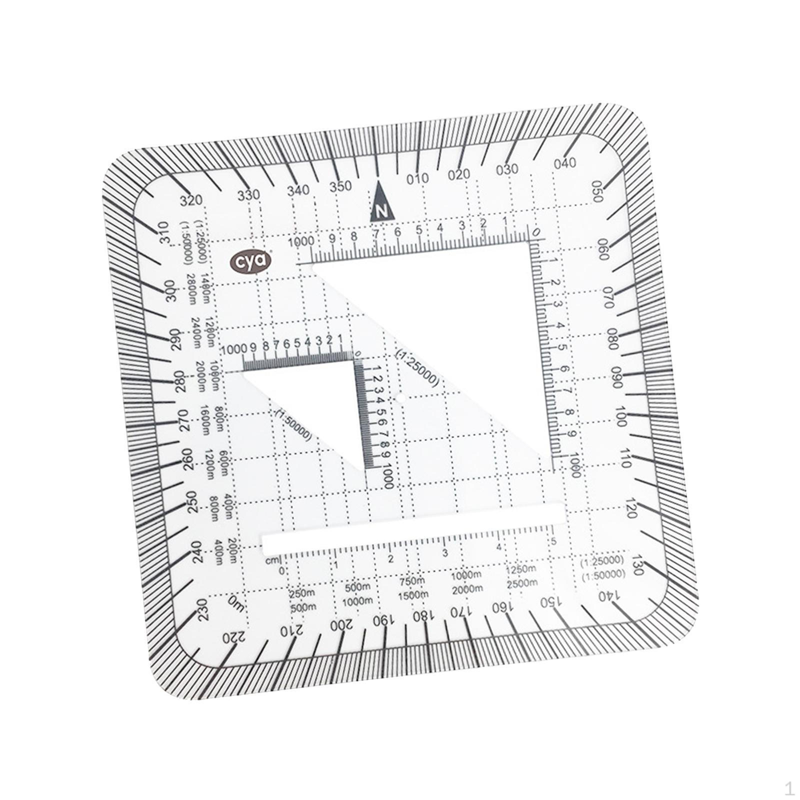 Protractor Ruler Maptool Square Architecture Engineers Precision Utm Slot Tool for Utm,