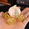 Sparkling Gemstones Adorned Storybook Carriages Jewelry Container With Soft Interior Padding Gift Ready Packaging