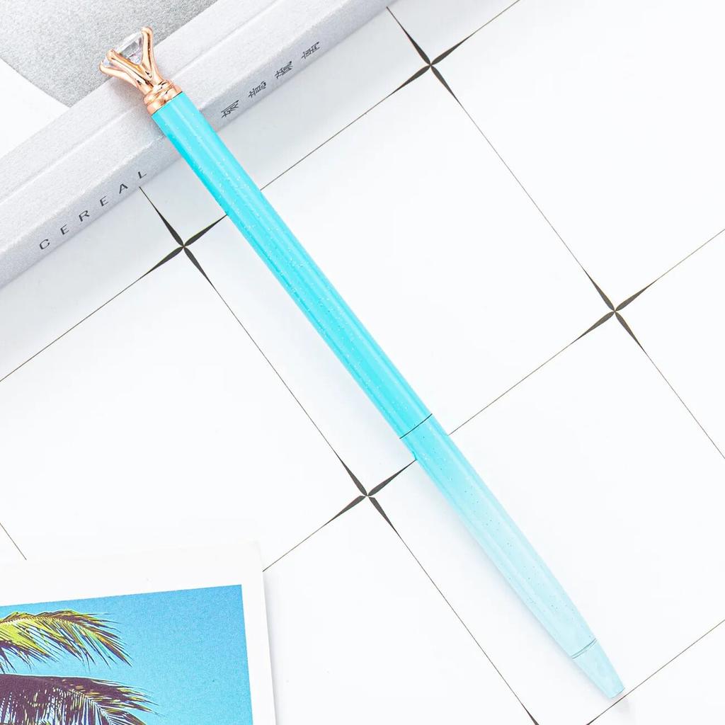 Spinning Ballpoint Pen Roller School Office Supplies Wedding Stationery Crystal Diamond Metal Rose Gold Luxury