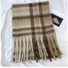 Mohair Scarf Women's New Autumn and Winter Scarf Imitation Cashmere Plaid Thickened Warm Shawl