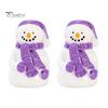 Healing Desktop Figurines 2Pcs Christmas Mini Snowman Figurines, Winter Tiny Resin Decoration, Xmas Micro Holiday Gift Box Fillers Landscape Ornament