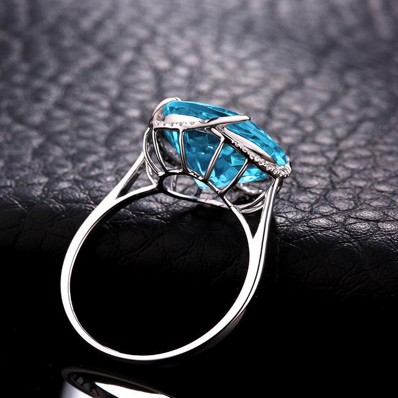 Gold Plated Silver Ring with Amethyst and Blue Topaz Gemstones for Women