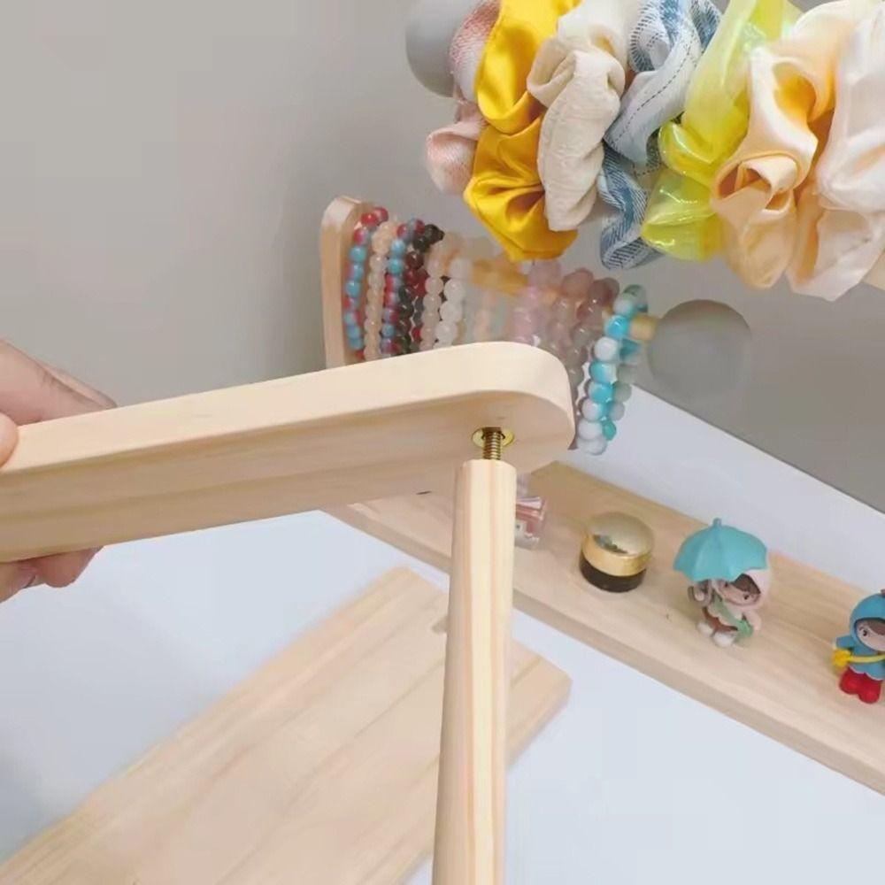 Wooden Hair Band Hair Rope Hair Tie Holder Multifunctional Earring Bracelet Watch Necklace Stand