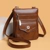 Mobile Phone Bag Women's Retro Soft Leather Shoulder Bag Solid Color Crossbody Coin Purse