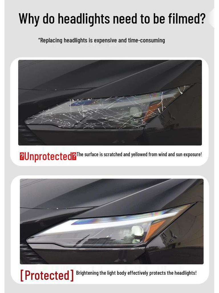 Transparent Smoked Protective Headlight Film for Lexus CT200, ES, RX, UX, IS, NX, LX