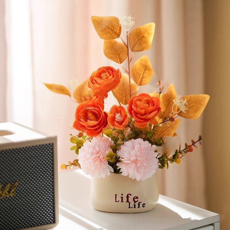 Artificial Flower Home Tableware, Decorative Flower Pieces For The Dining Table, Flower Arrangement Ornaments For Home Decoration