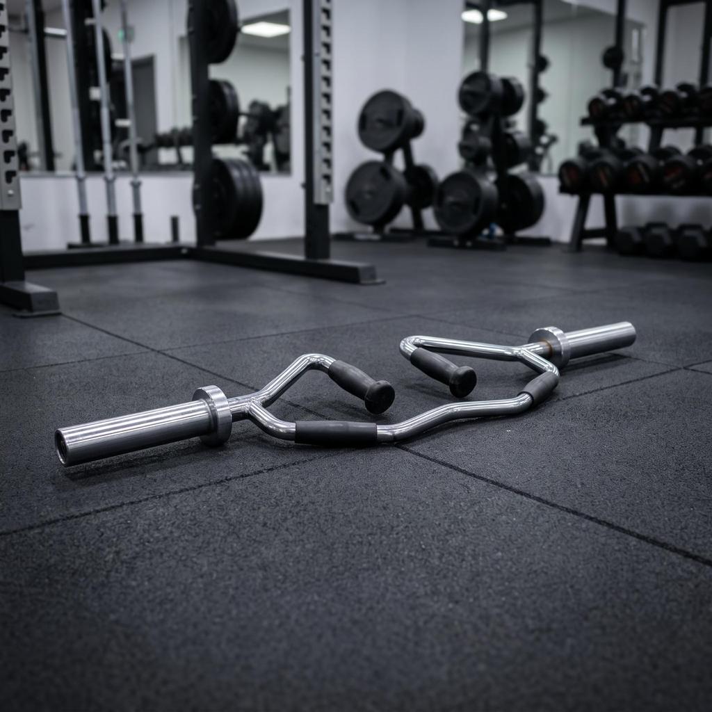 Multi-Handle Lifting Bar Heavy-Duty Gym Training with Loading Sleeves