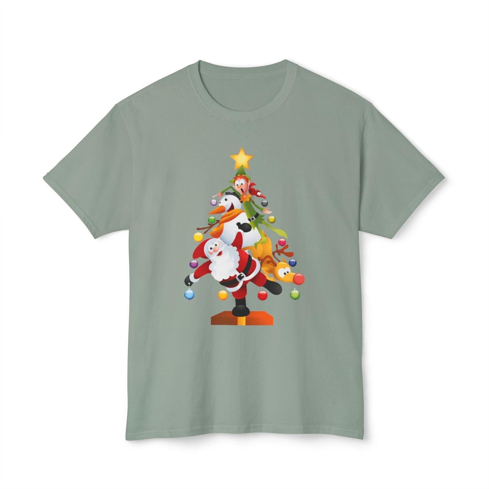 26 Christmas Trio Unisex T-Shirt with Santa  Snowman  and Elf Design Unisex T-Shirt L
