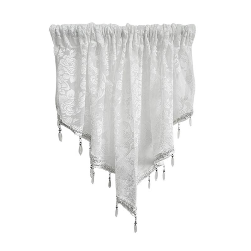 

Machine Washable Lace Curtain for Bedroom Office Quick Installation Long Time Use Sun Protective Home Textiles білий