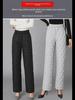 High-Waist Wide-Leg Cotton Trousers for Women - Thick, Warm, Large Size, Casual Straight Fit for Middle-Aged and Seniors.