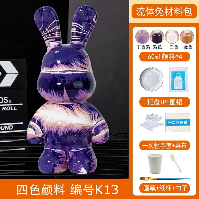 Acrylfarben-Set „Fluid Rabbit White Embryo“ für die Herstellung von handgefertigtem DIY-Spielzeug und kreativen Ornamenten – inklusive Flüssigmalerei-Set für „Fluid White Bear“.