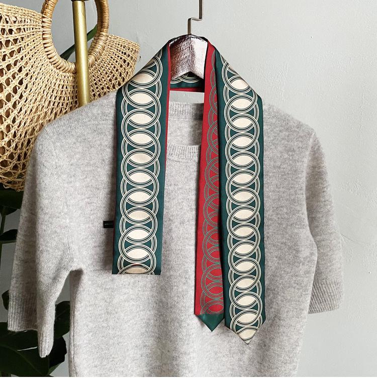 

[Twill Long Streamer 100%] Mulberry Silk Fashion Twill Silk Long Silk Scarf Multi-Functional Spring And Summer Scarf 6-120