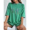 Fresh Lavender Flowers Printing Washed T-Shirts Womens Cotton Short Sleeve Tops Street O-Neck Oversize T Shirts Summer Clothes