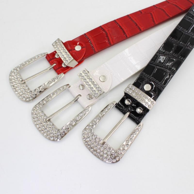 Women's Rhinestone Hollow Pin Buckle Studded Belt  Wedding Party Belts Valentines Gifts