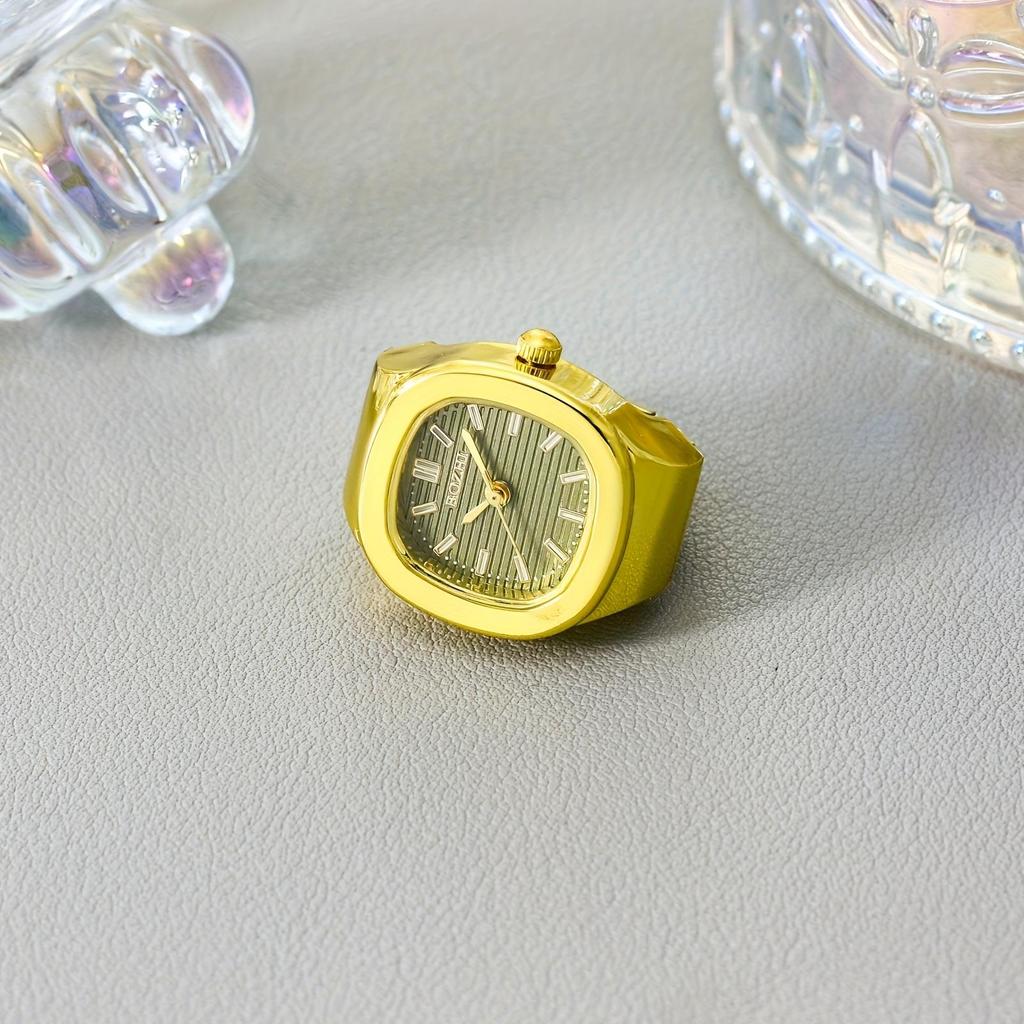 1pc Ring Watch Triangle New Retro Pocket Watch Fashion Trend Mini Finger Watch Ring Watch Real Watch Can See Time