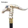 Golden White Dinosaur Walking Cane Fashion Decorative Walking Stick Gentleman Elegant Cosplay Cane Knob Crosier 93cm