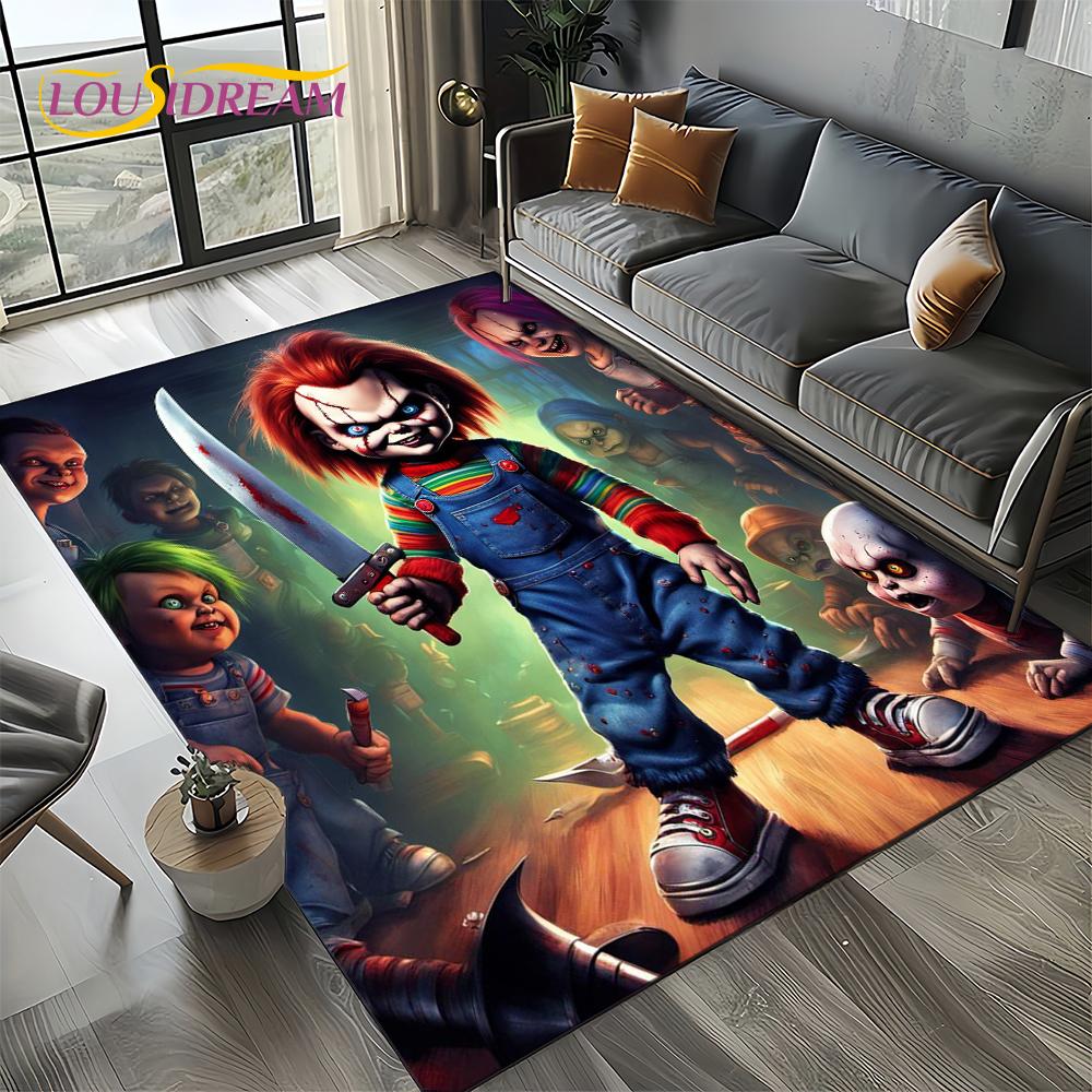 Hororový film Chucky Pennywise Halloween Postava Saw Koberec Kobereček pro Obývací pokoj Ložnici Domov Dekorace Pohovky, Protiskluzová Podložka na Podlahu