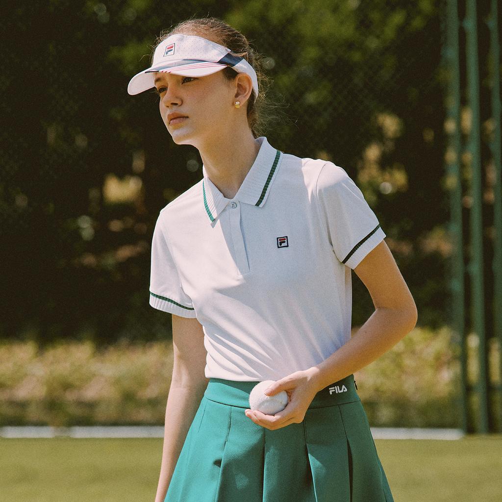 New FILA TENNIS Polo Shirt Women's Jade White A11W533128F-WT