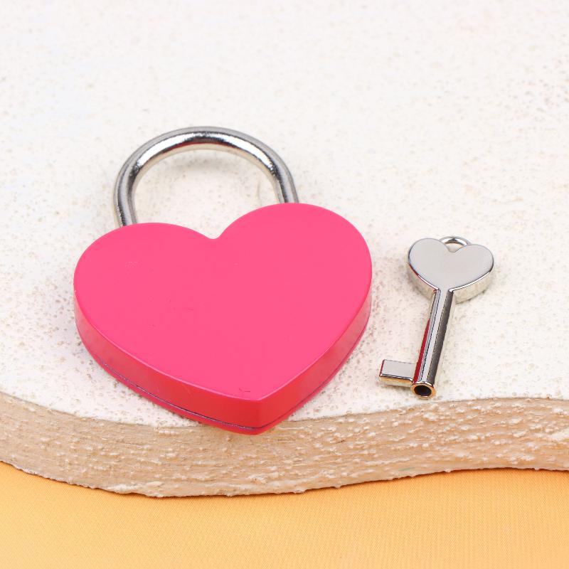 45*59*8Mm Heart Shaped Padlock With Matching Keys Romantic Metal Love Locks For Travel Wedding Gift Diary Bag Luggage Decor