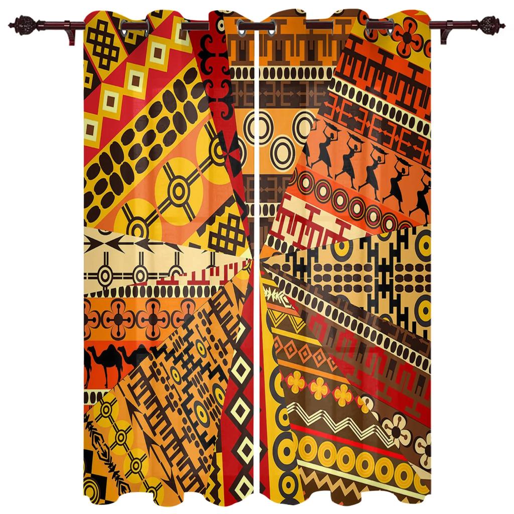Afrikanische Traditionelle Ethnische Stil Vorhänge für Schlafzimmer Wohnzimmer Vorhänge Küche Kinderzimmer Fenster Vorhang Heimdekor