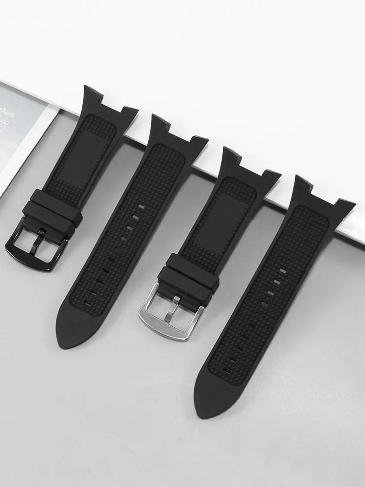 Für Ar-mani Silikon-Uhrenarmband AX1803 AX1802 AX1042 AX1050 AX1084 AX1108 Herren Konkave Uhrkette Gummi Sportband 31x14mm