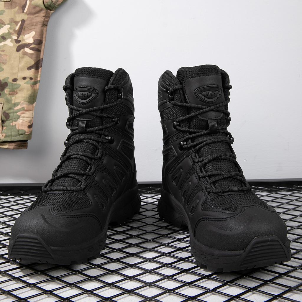 TUINANLE Man Safety Shoes Work Army Boots Breathable Slip Resistant Desert Climbing Hiking Shoes for Men