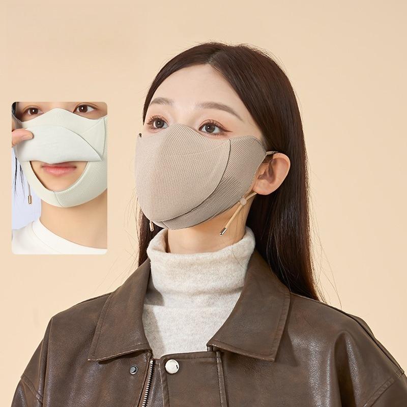 Autumn and winter compartmentalized thermal mask, windproof and cold proof three-dimensional eye corner protection riding mask