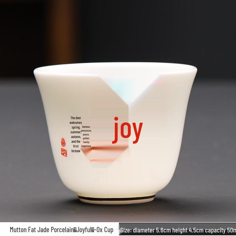 Shangqi Gold-Painted Mutton Fat Jade Master Teacup