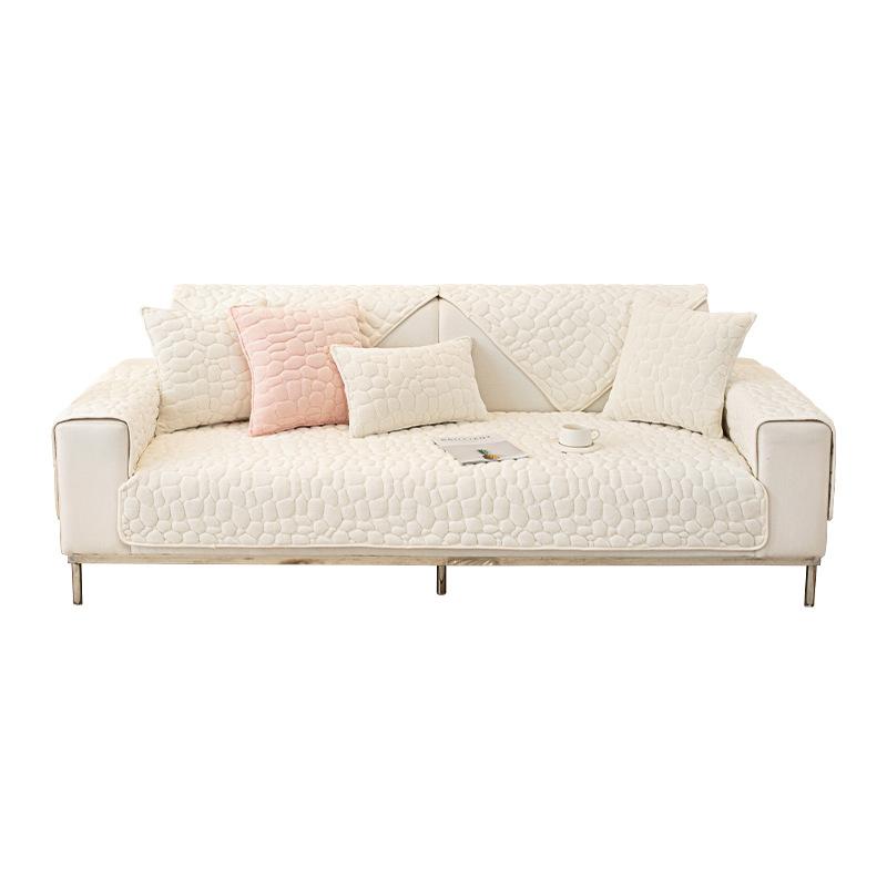 Milk Fiber Sofa Cushion Winter Thickened Fleece New 2024 Sofa Cover Non-Slip Cushion Backrest Cover Towel
