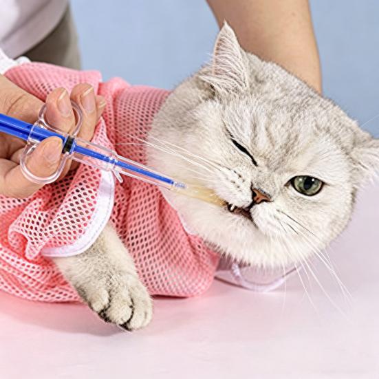 Cat Grooming Bag Pet Grooming Restraint Bag with Zipper Adjustable Drawstring Breathable Mesh Bag for Safe Nail Trimming Grooming Pet Care