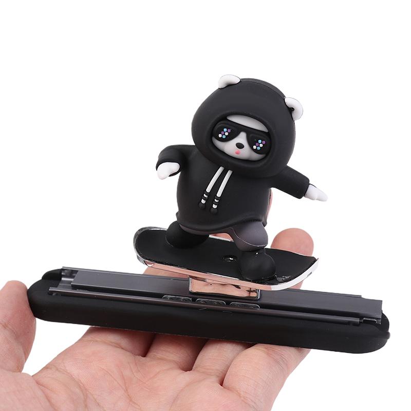 1Pc Cartoon Cute Doll Center Console Moving Bear Auto Interior Decoration Car Automatic Sliding Skateboard Bear Ornaments