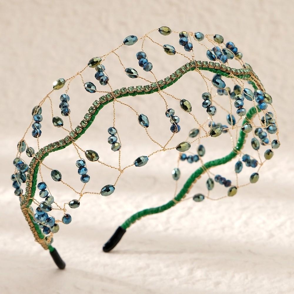 Handmade Sparkling Rhinestone Tiara Elegant Headbands Bride Hair Bands  Women